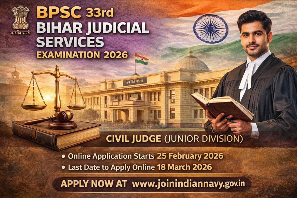 BPSC 33rd Bihar Judicial Services Examination 2026 – Civil Judge