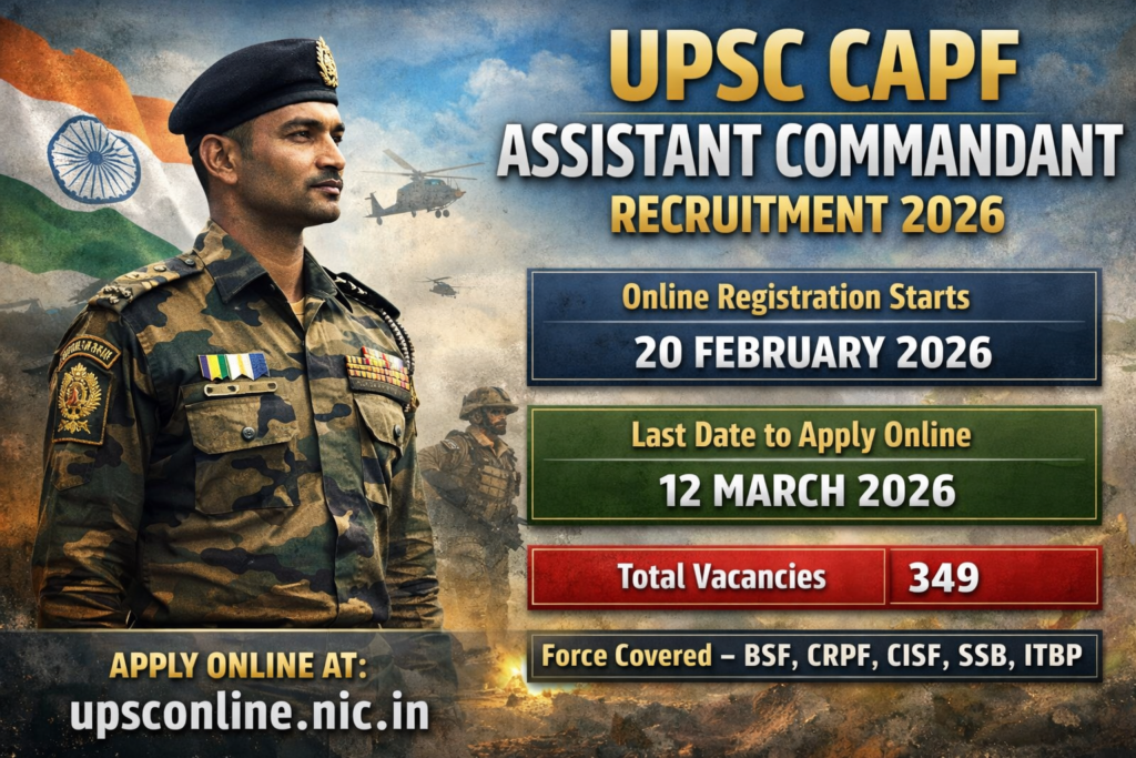 UPSC CAPF Assistant Commandant Recruitment 2026